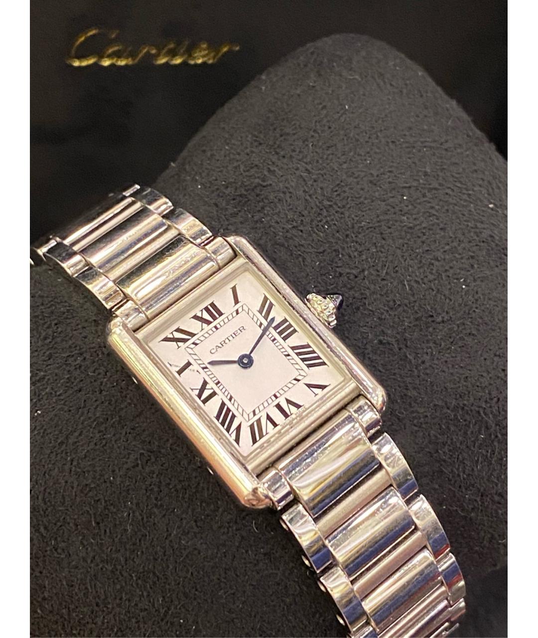 CARTIER Белые стальные часы, фото 4