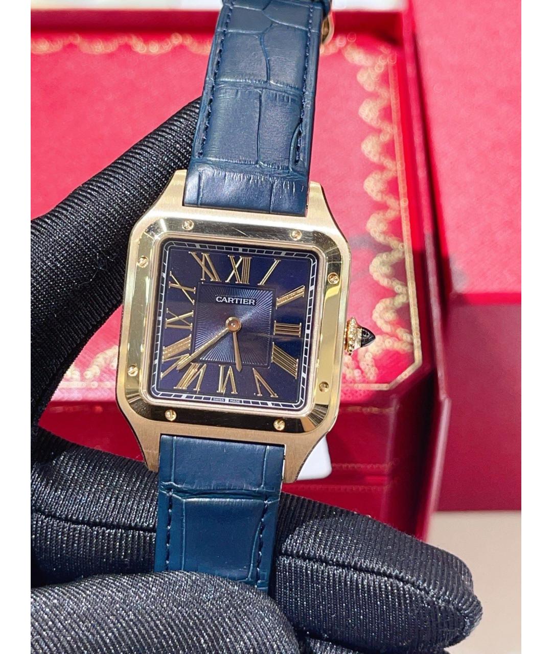 CARTIER Черные металлические часы, фото 4