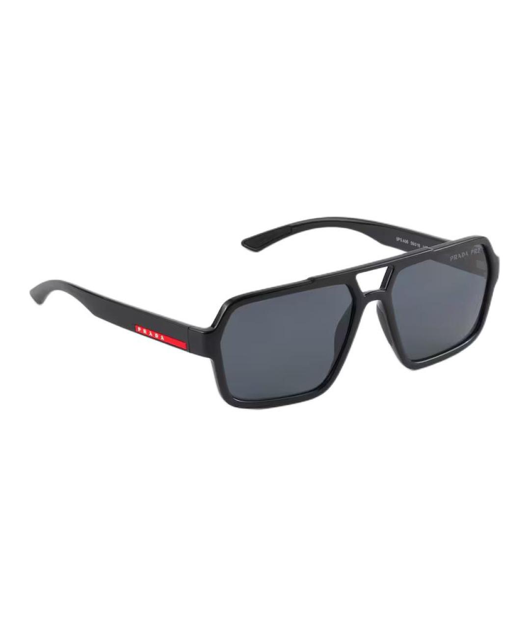 PRADA Черные пластиковые солнцезащитные очки, фото 2