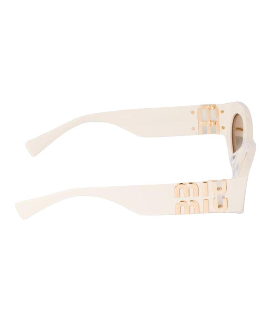 MIU MIU Белые пластиковые солнцезащитные очки, фото 3