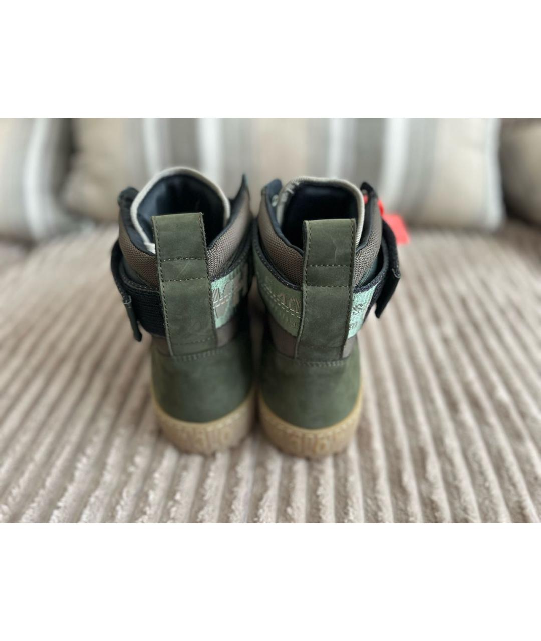 OFF-WHITE Хаки высокие кроссовки / кеды, фото 5