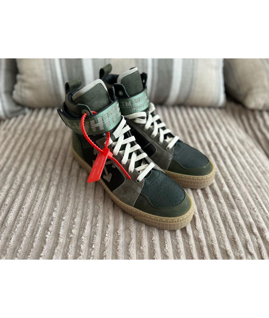 OFF-WHITE Хаки высокие кроссовки / кеды, фото 3