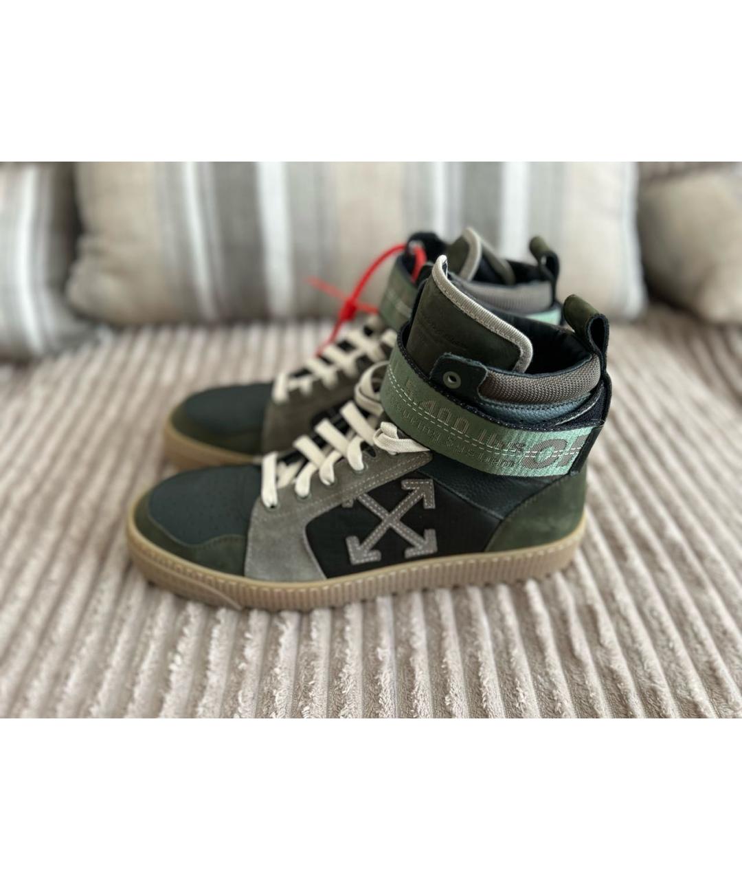 OFF-WHITE Хаки высокие кроссовки / кеды, фото 7