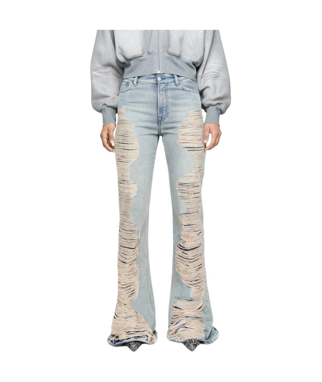 ACNE STUDIOS Синие хлопковые прямые джинсы, фото 3
