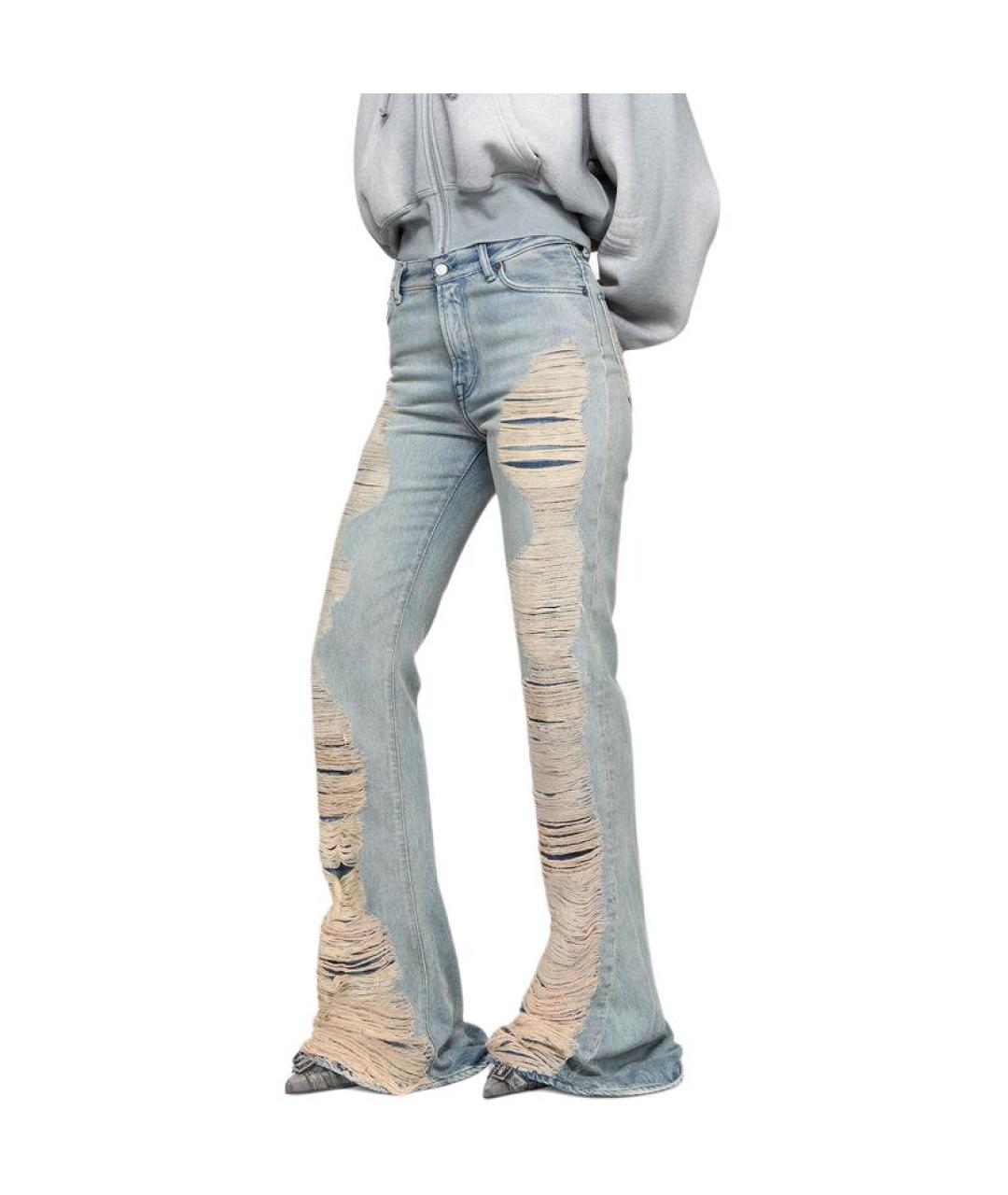 ACNE STUDIOS Синие хлопковые прямые джинсы, фото 4