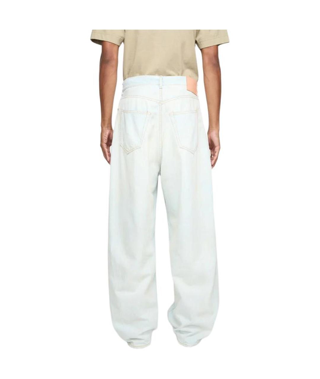 ACNE STUDIOS Голубые хлопковые прямые джинсы, фото 3