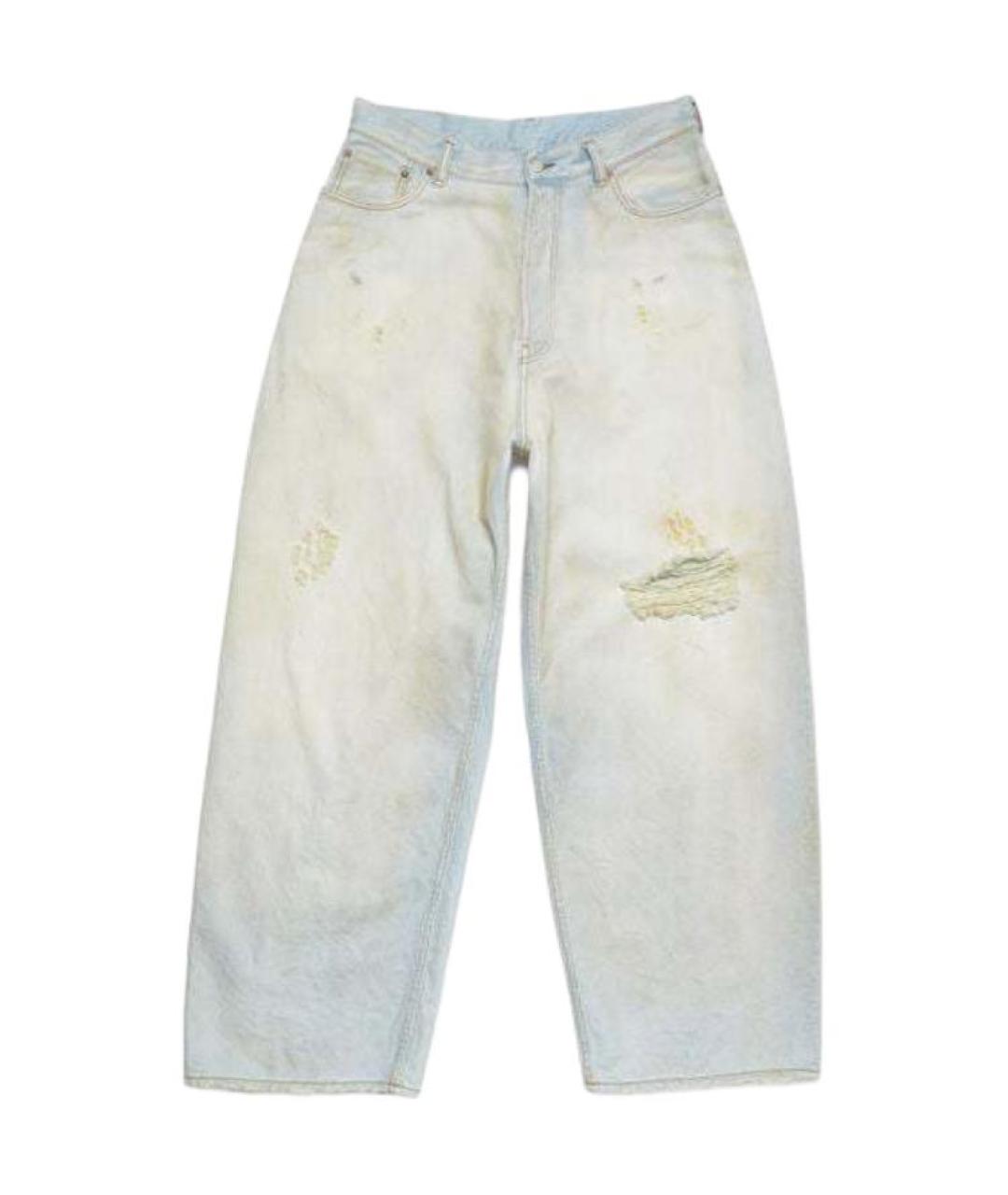 ACNE STUDIOS Голубые хлопковые прямые джинсы, фото 1