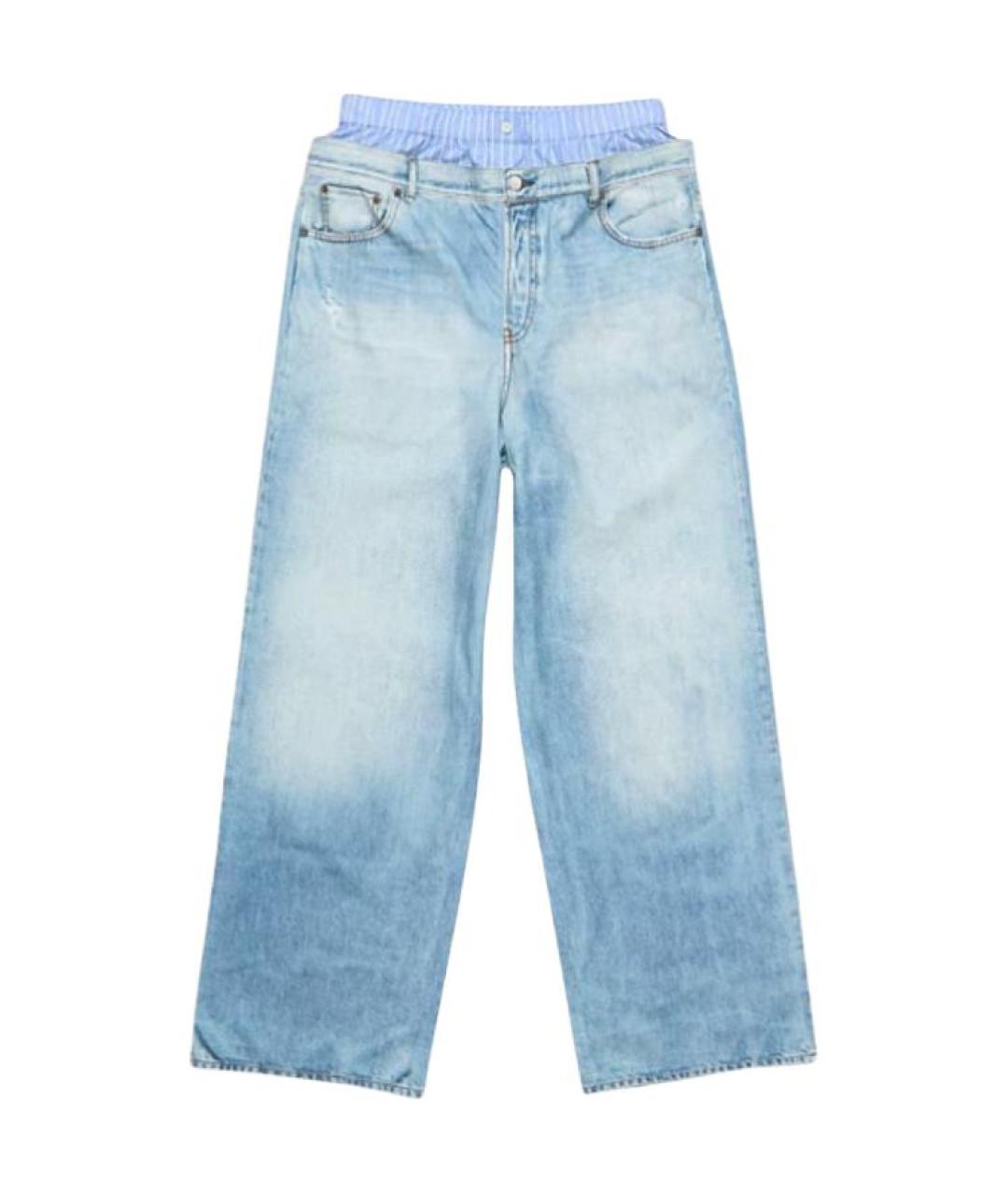 ACNE STUDIOS Голубые хлопковые прямые джинсы, фото 1
