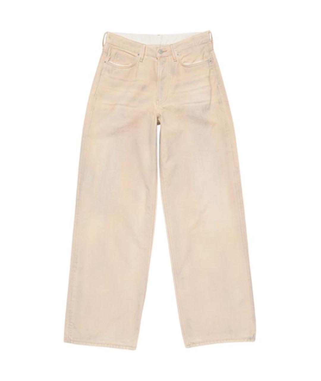 ACNE STUDIOS Бежевые хлопковые прямые джинсы, фото 1