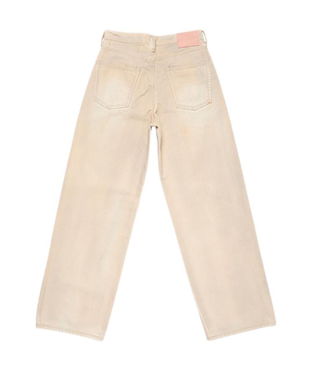 ACNE STUDIOS Бежевые хлопковые прямые джинсы, фото 2