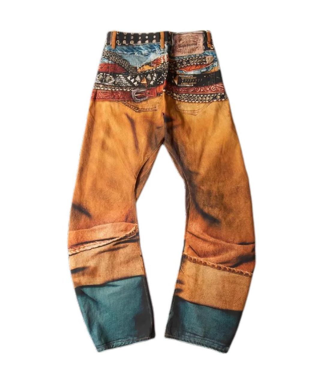 ACNE STUDIOS Оранжевое хлопковые прямые джинсы, фото 2