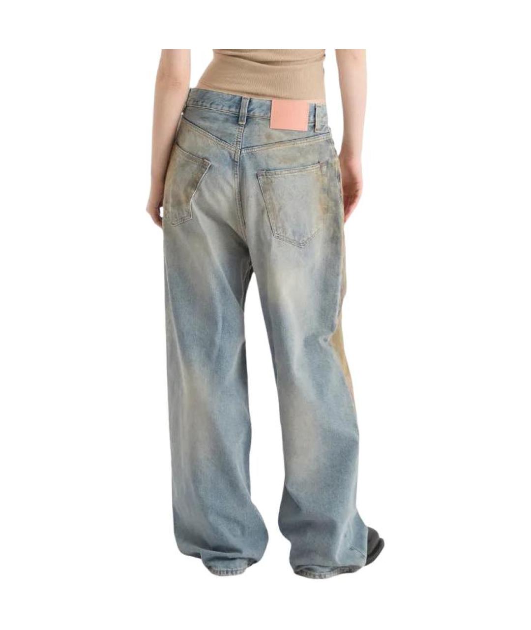 ACNE STUDIOS Голубые хлопковые прямые джинсы, фото 4