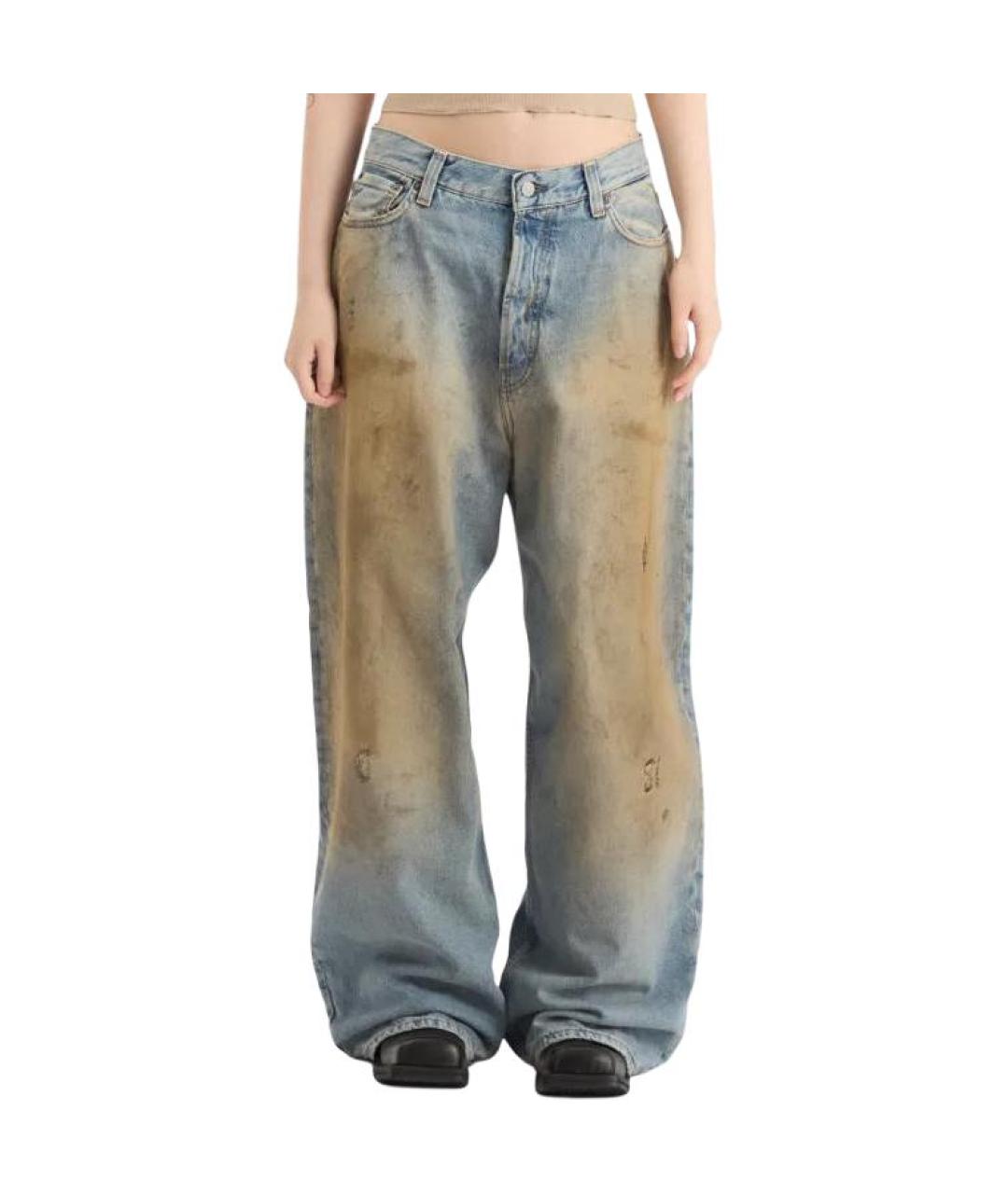 ACNE STUDIOS Голубые хлопковые прямые джинсы, фото 5