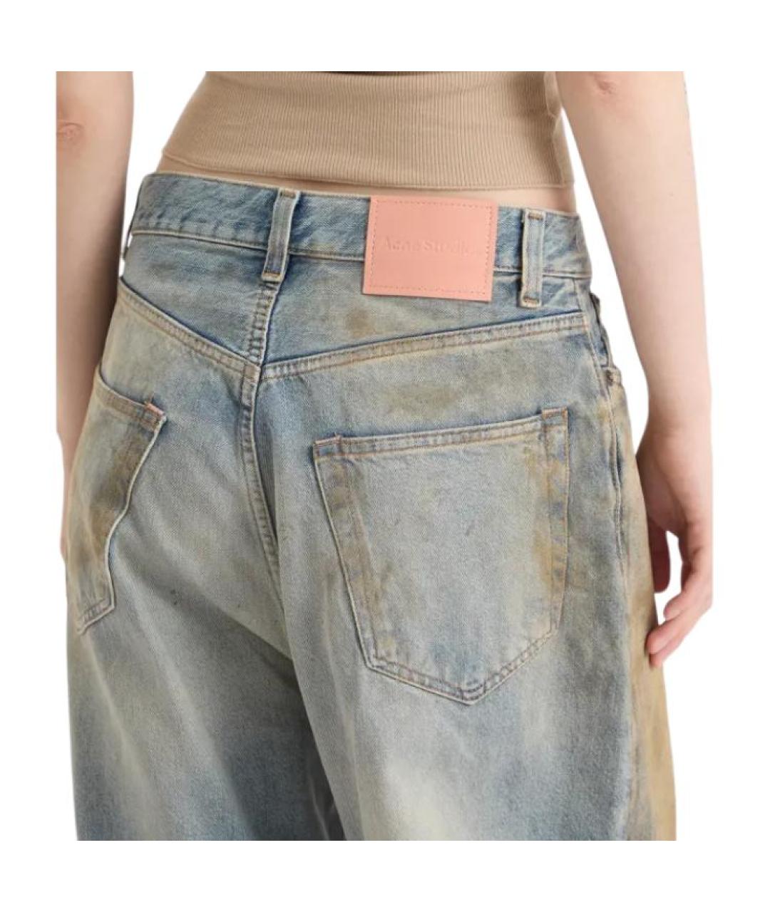ACNE STUDIOS Голубые хлопковые прямые джинсы, фото 2