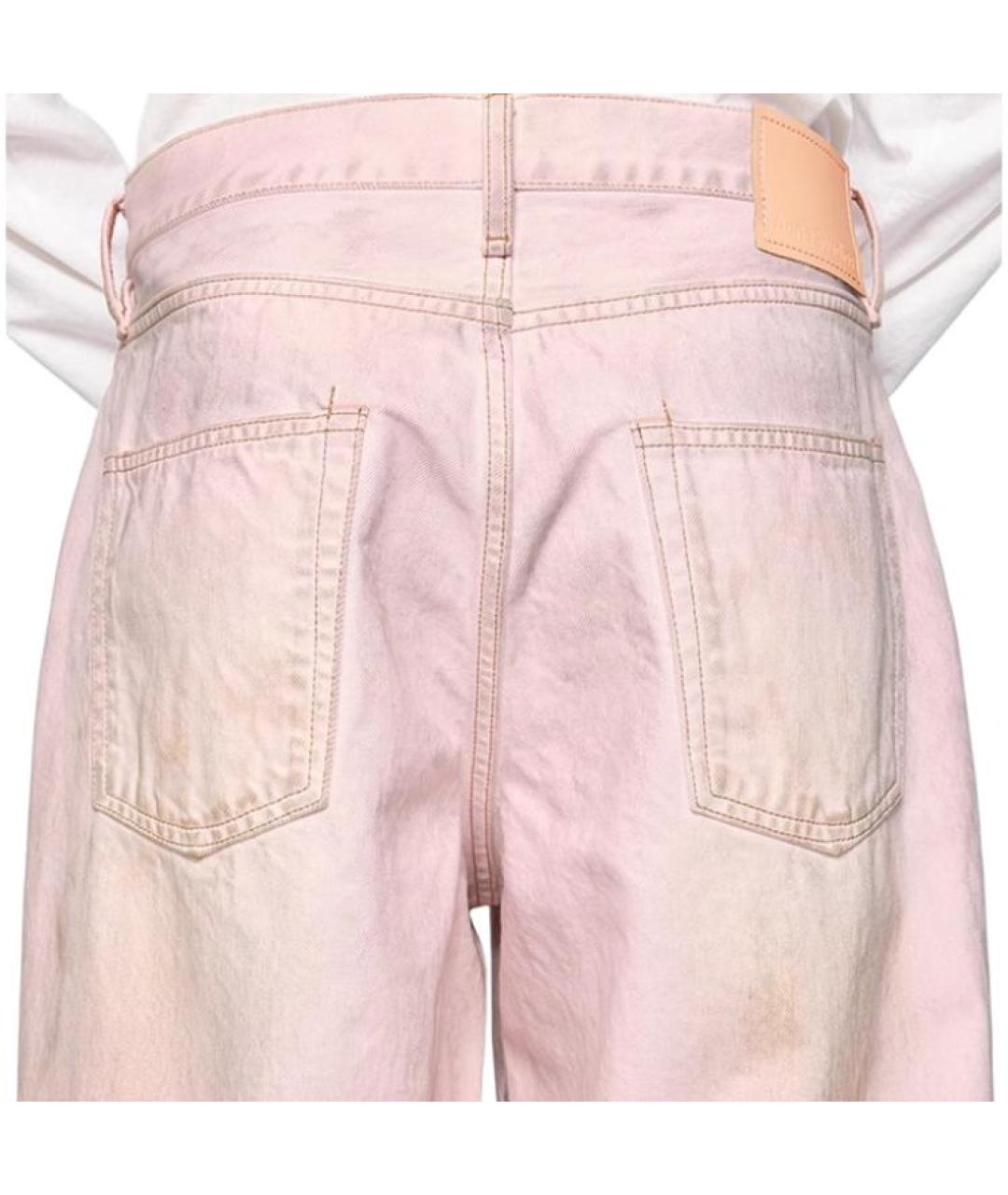 ACNE STUDIOS Розовые хлопковые прямые джинсы, фото 5