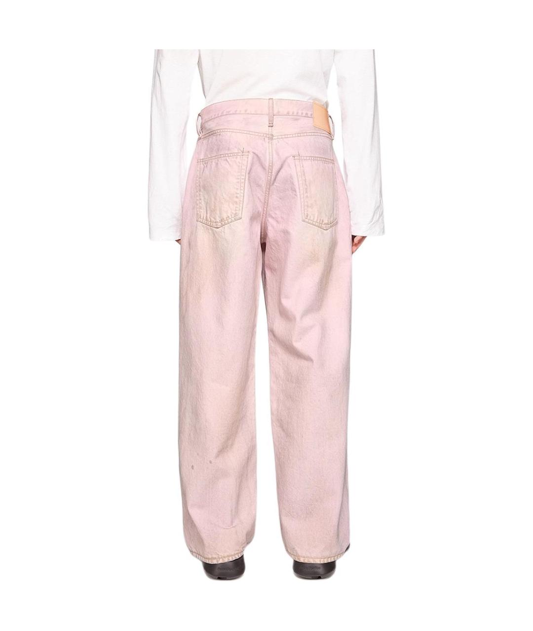 ACNE STUDIOS Розовые хлопковые прямые джинсы, фото 3