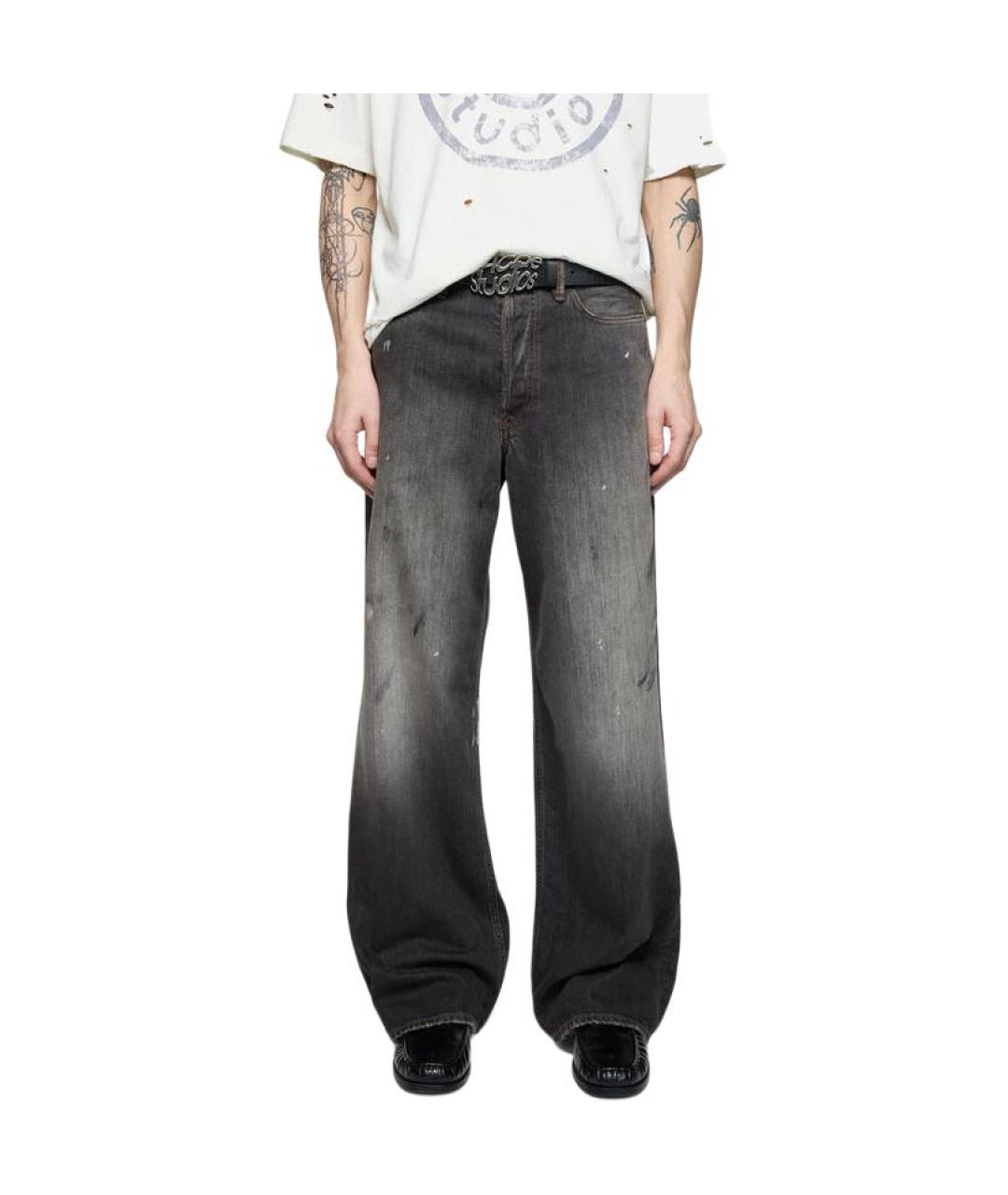 ACNE STUDIOS Черные хлопковые прямые джинсы, фото 6