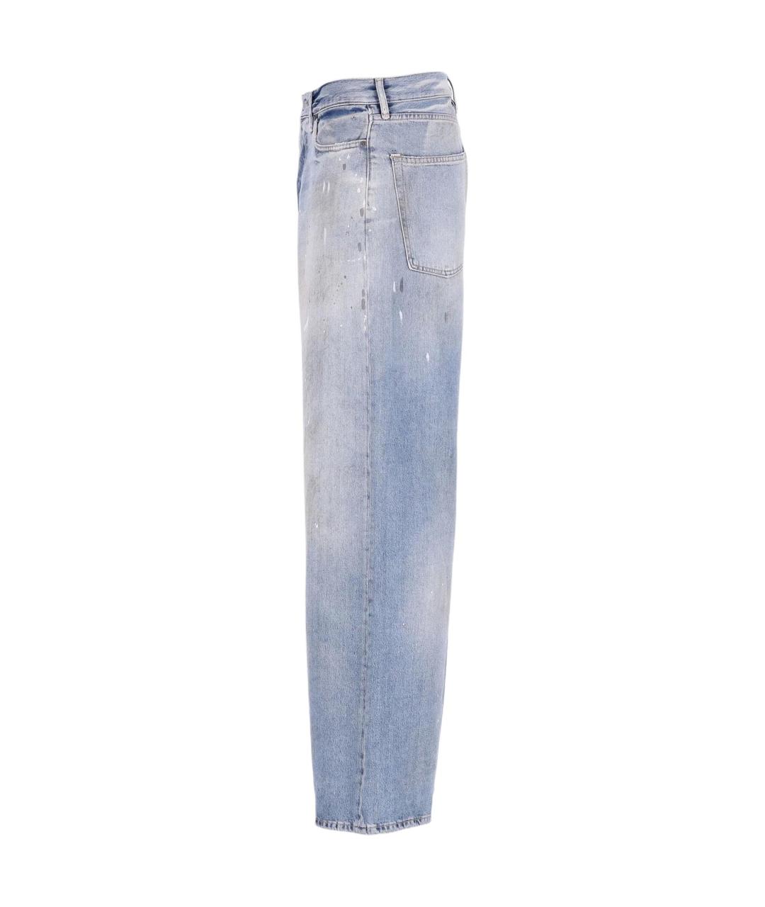 ACNE STUDIOS Голубые хлопковые прямые джинсы, фото 3