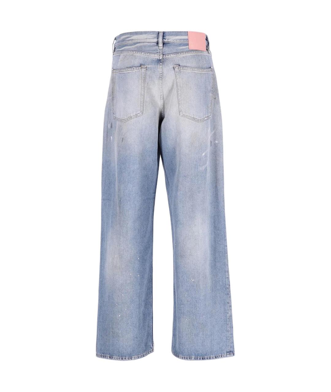ACNE STUDIOS Голубые хлопковые прямые джинсы, фото 2