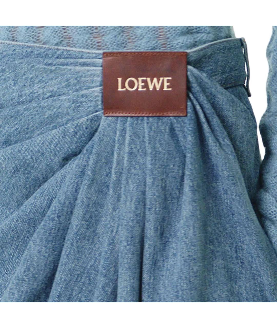 LOEWE Темно-синие хлопковые прямые джинсы, фото 5