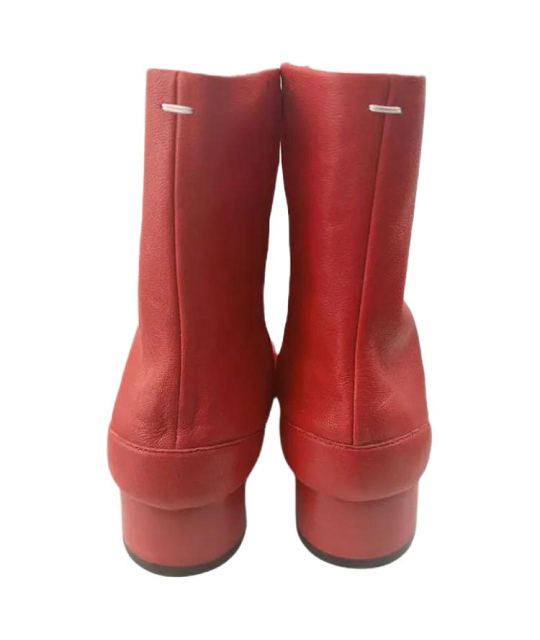 MAISON MARGIELA Красные кожаные ботильоны, фото 4