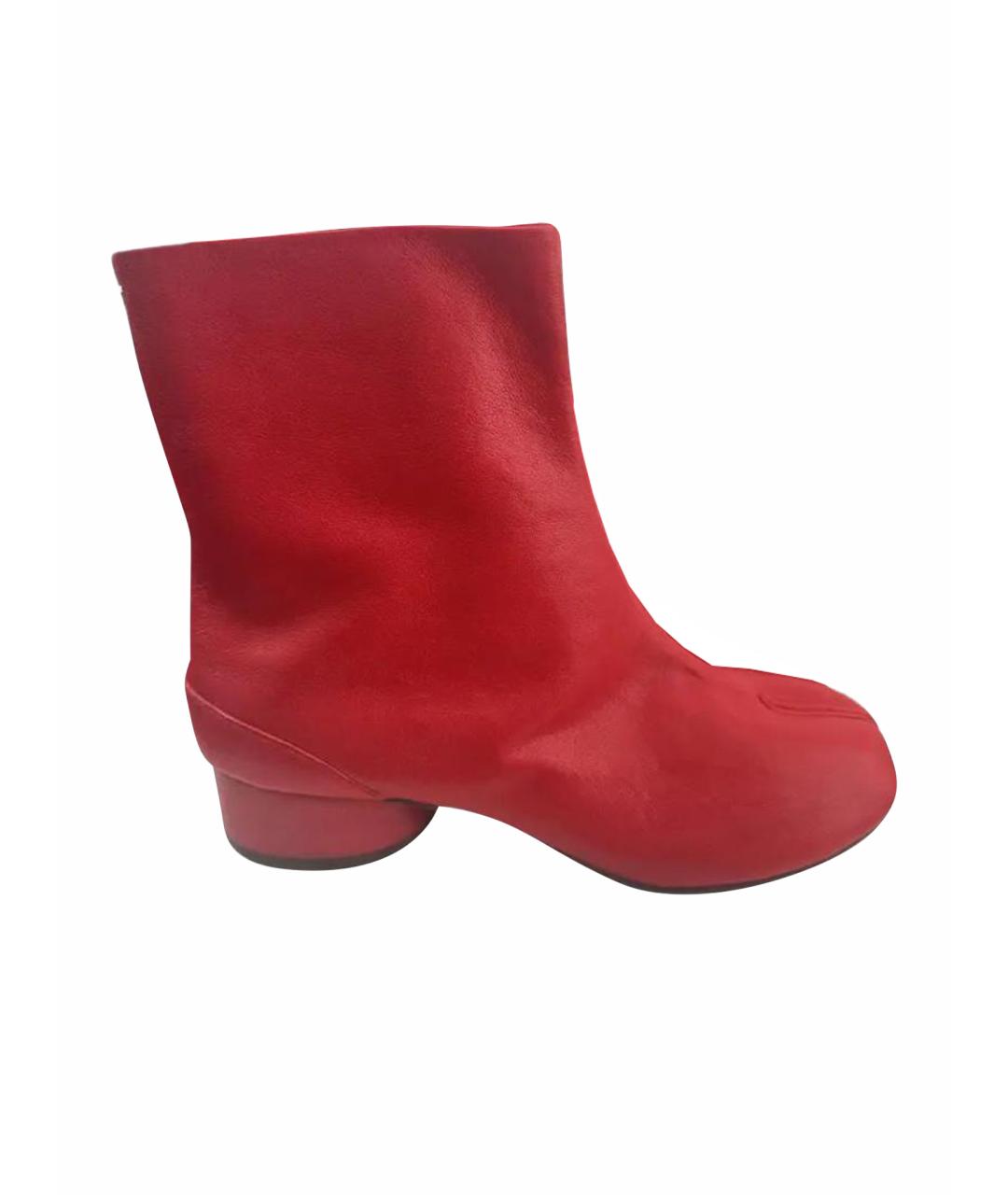 MAISON MARGIELA Красные кожаные ботильоны, фото 1