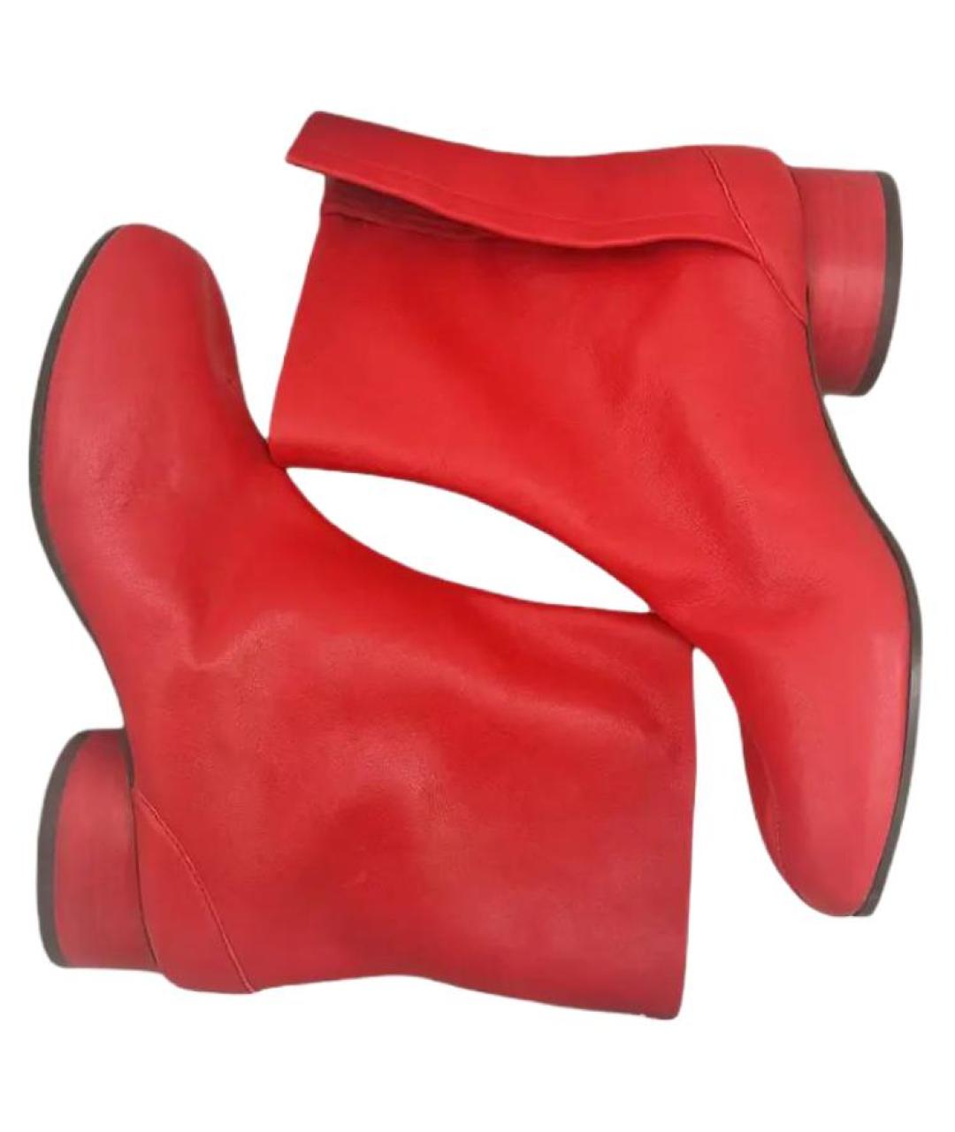 MAISON MARGIELA Красные кожаные ботильоны, фото 5