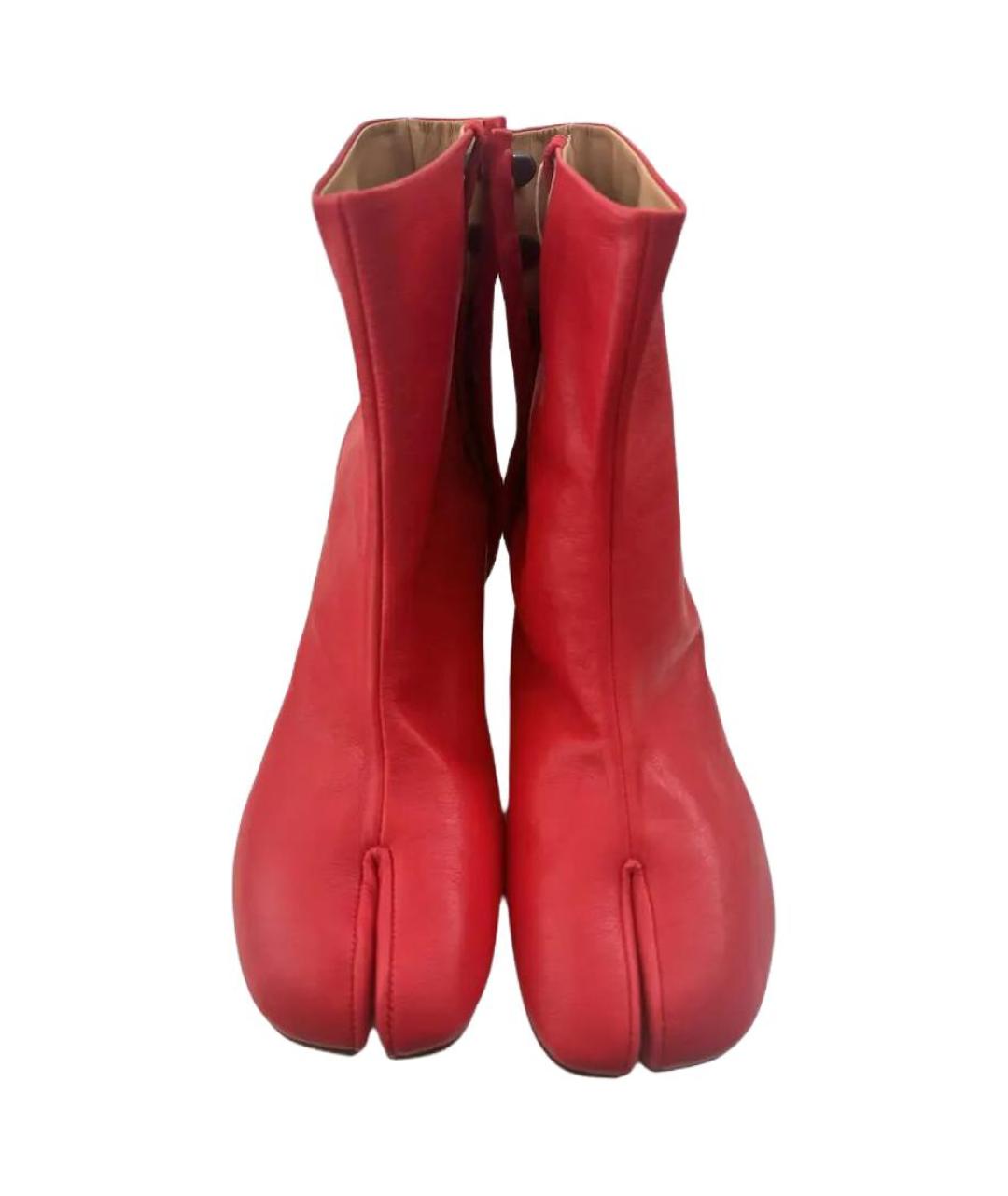 MAISON MARGIELA Красные кожаные ботильоны, фото 3