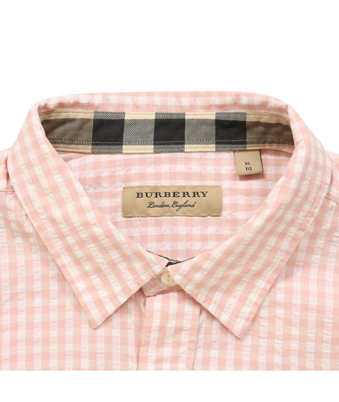 BURBERRY Розовая хлопковая кэжуал рубашка, фото 3