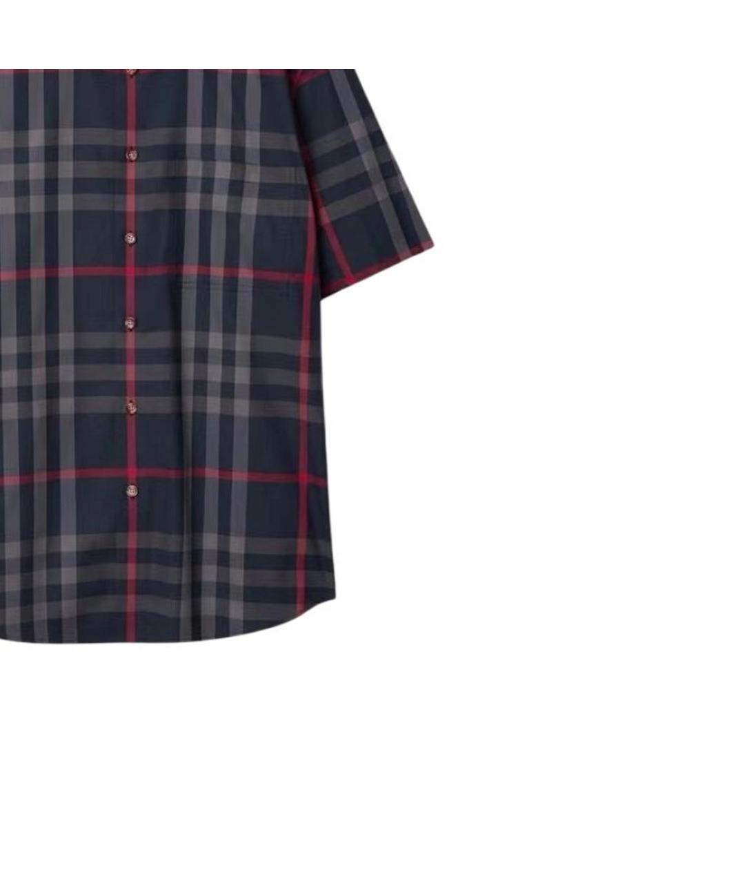 BURBERRY Темно-синяя хлопковая кэжуал рубашка, фото 5