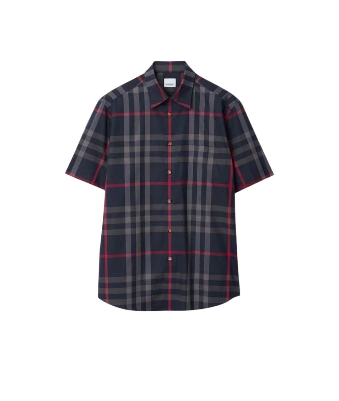 BURBERRY Темно-синяя хлопковая кэжуал рубашка, фото 1