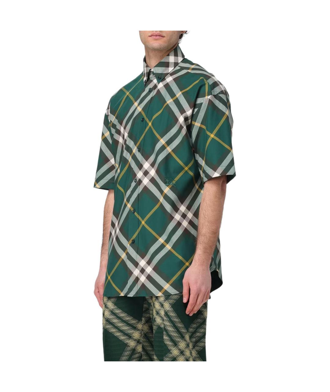 BURBERRY Зеленая хлопковая кэжуал рубашка, фото 3
