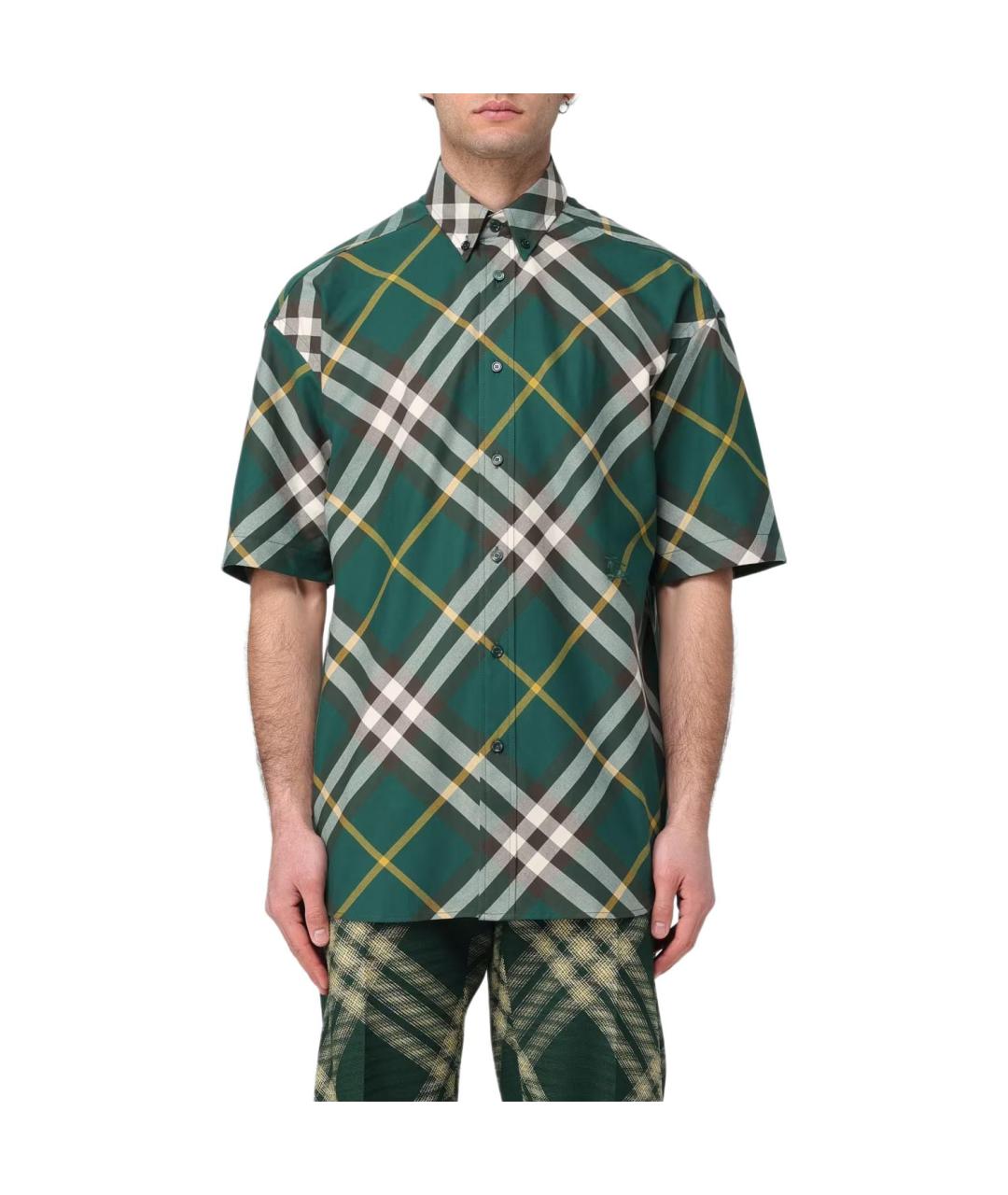 BURBERRY Зеленая хлопковая кэжуал рубашка, фото 1