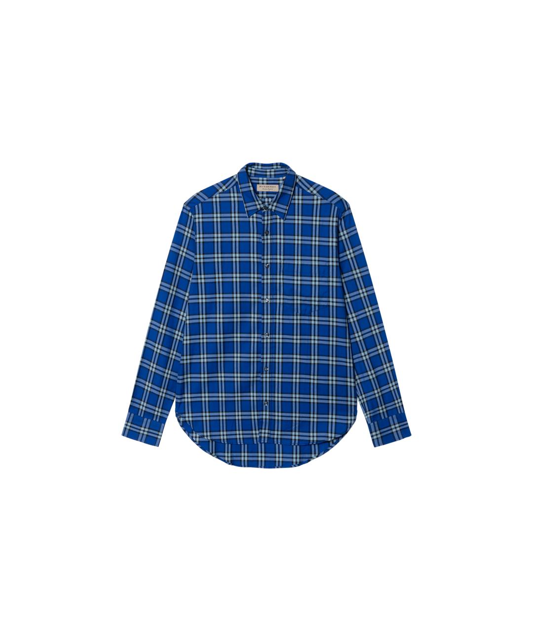 BURBERRY Темно-синяя хлопковая кэжуал рубашка, фото 7