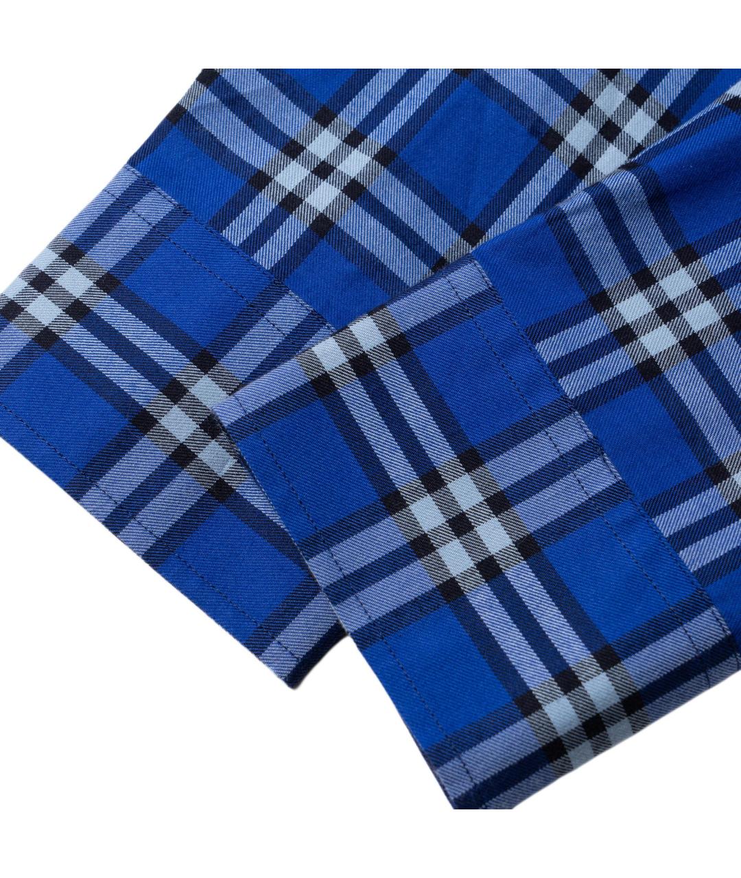 BURBERRY Темно-синяя хлопковая кэжуал рубашка, фото 4
