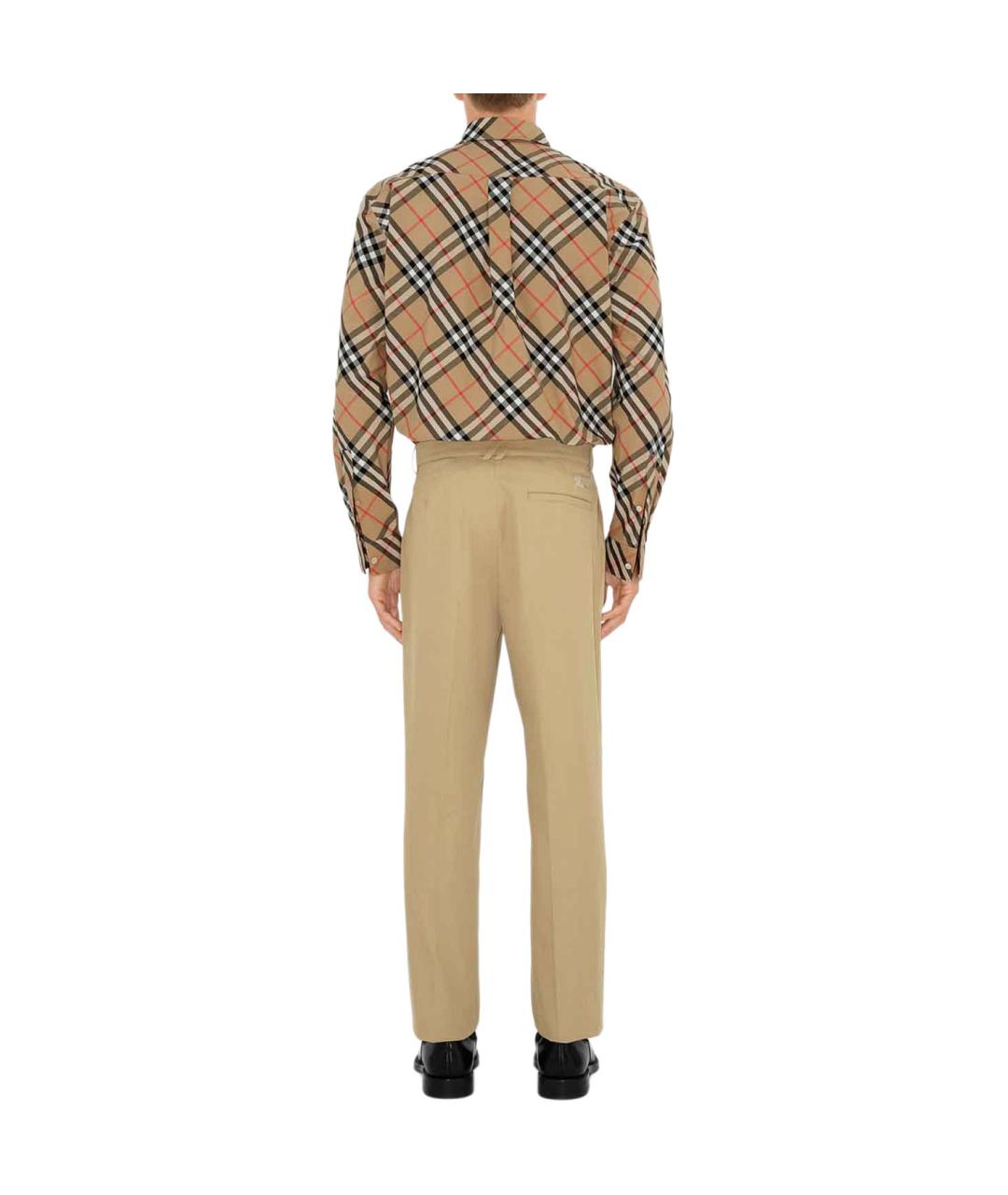 BURBERRY Коричневая хлопковая кэжуал рубашка, фото 3