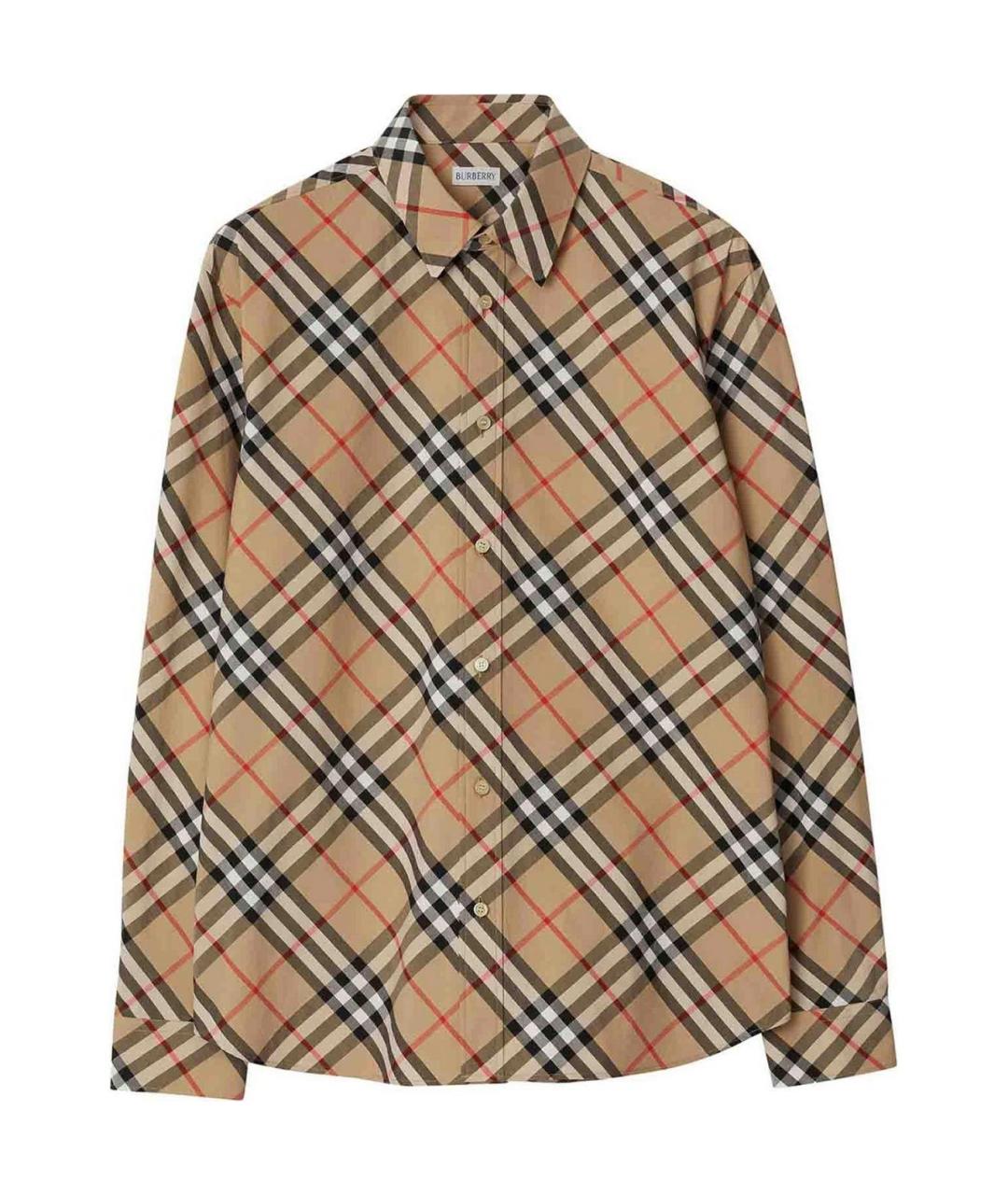 BURBERRY Коричневая хлопковая кэжуал рубашка, фото 1