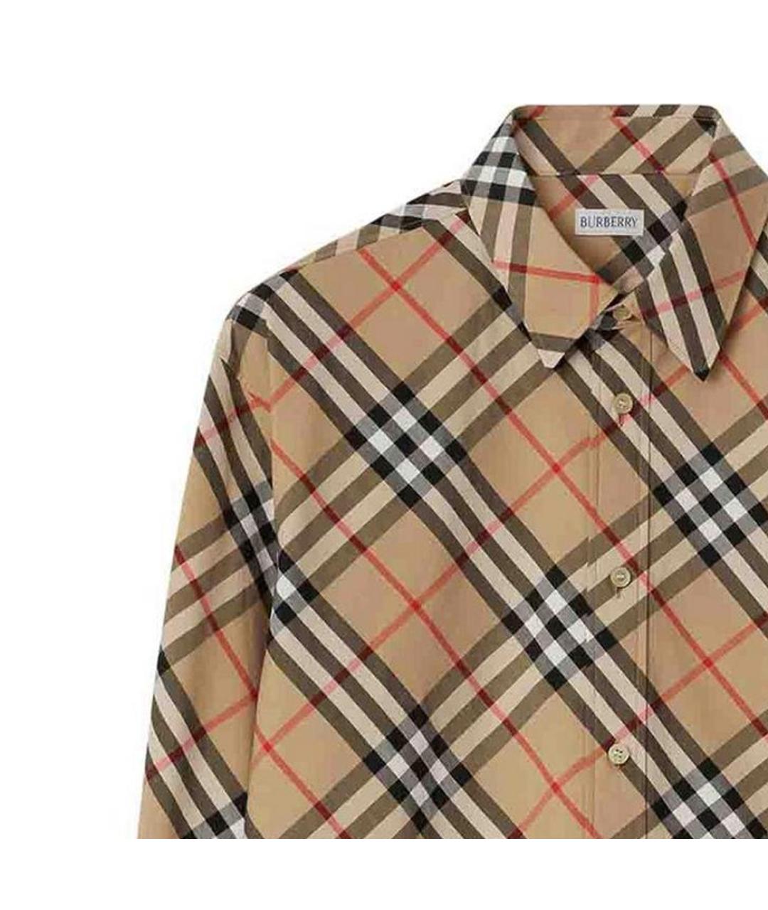 BURBERRY Коричневая хлопковая кэжуал рубашка, фото 5