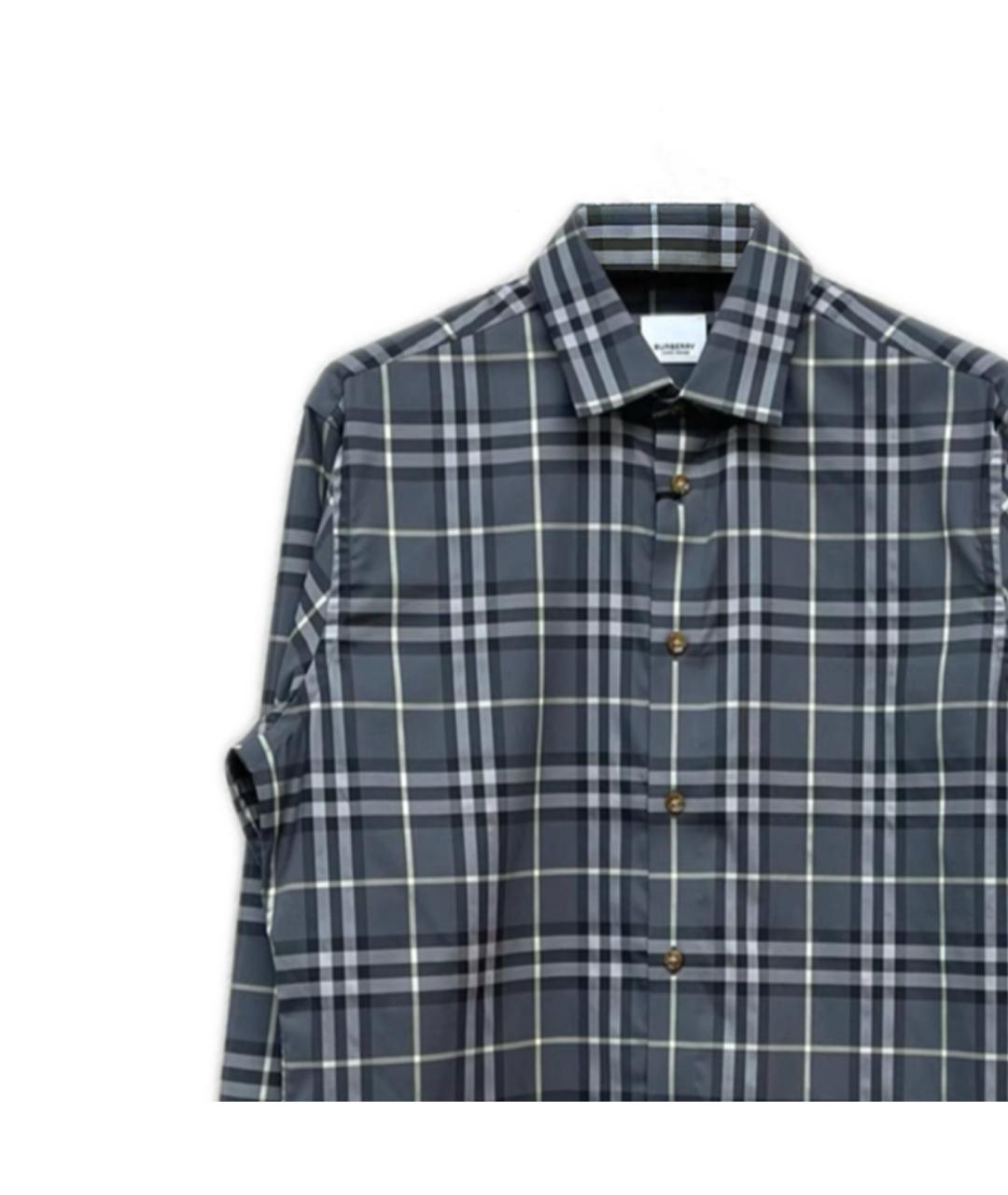 BURBERRY Серая хлопковая кэжуал рубашка, фото 3