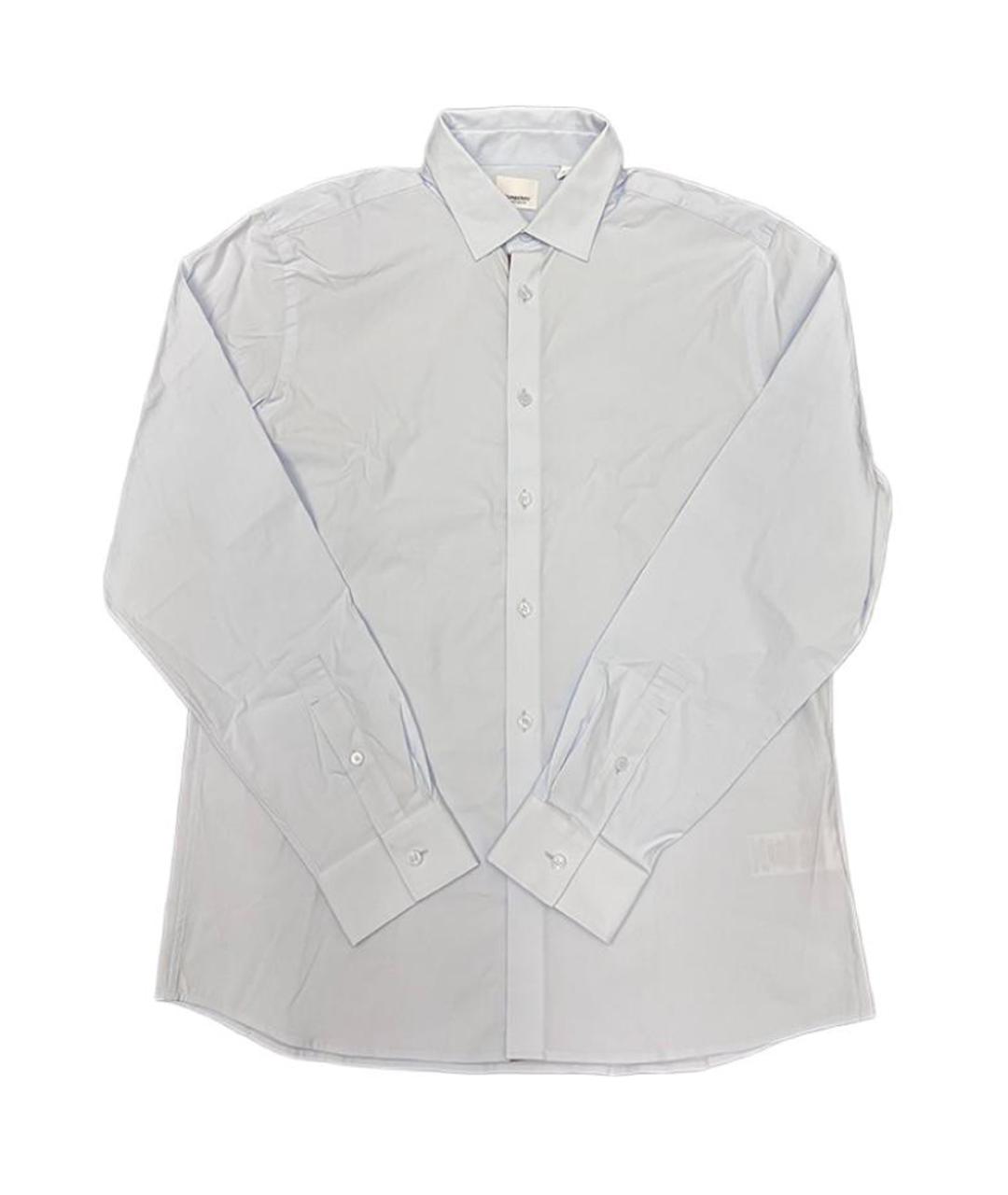 BURBERRY Голубая хлопковая кэжуал рубашка, фото 3