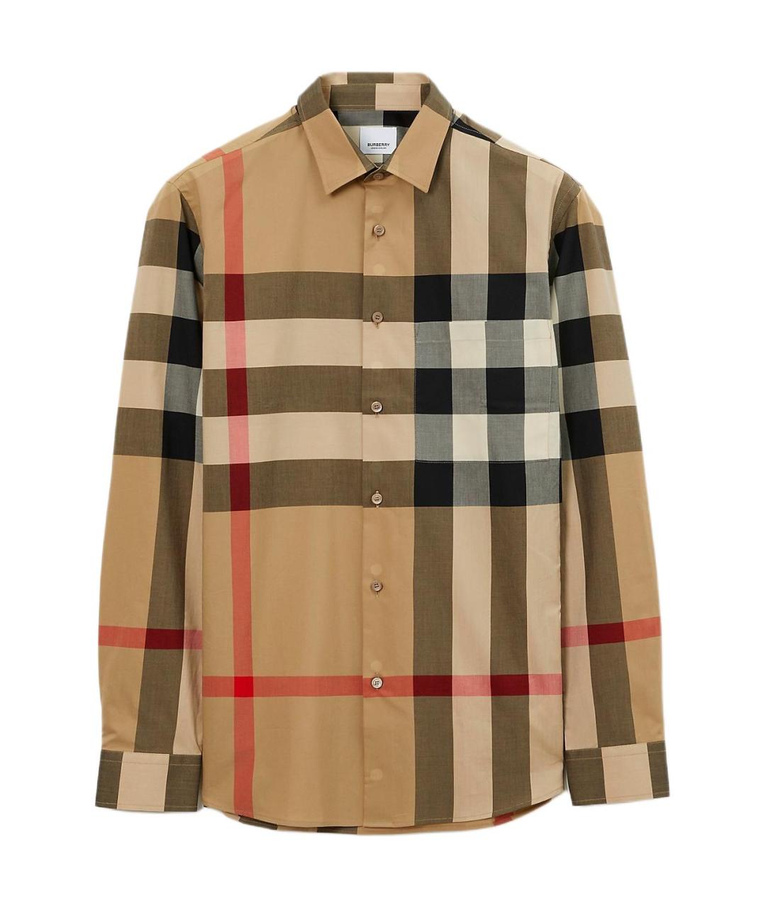 BURBERRY Бежевая хлопковая кэжуал рубашка, фото 1