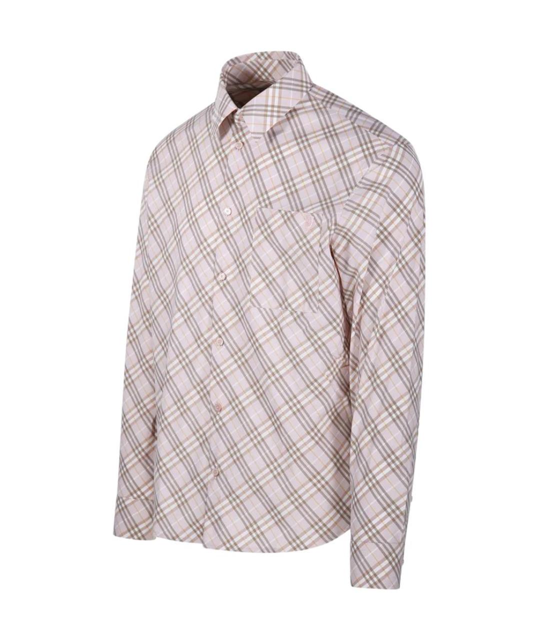 BURBERRY Розовая хлопковая кэжуал рубашка, фото 3