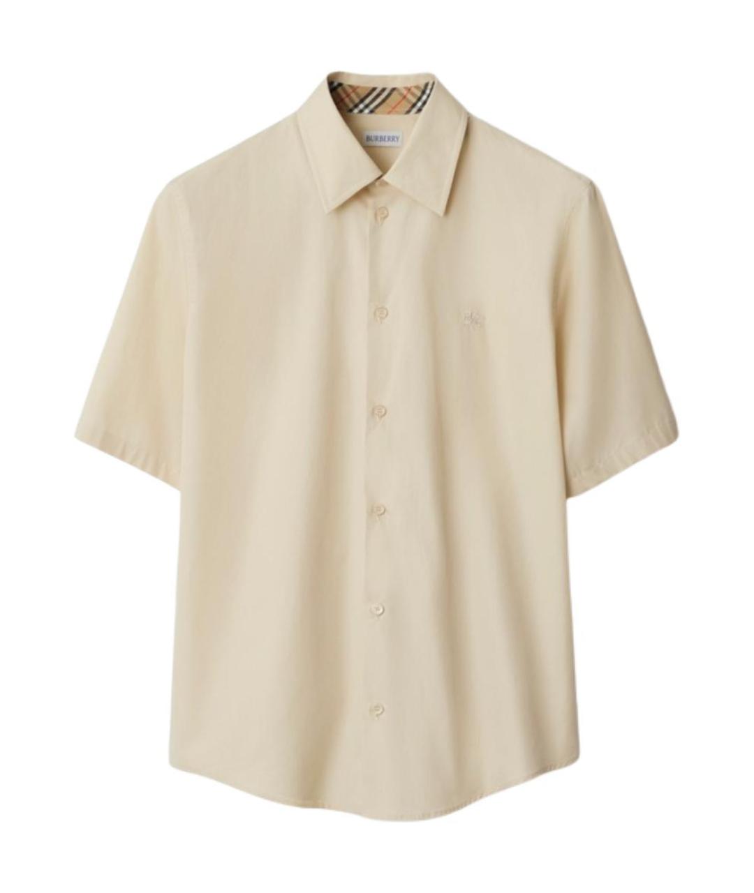 BURBERRY Бежевая хлопковая кэжуал рубашка, фото 1