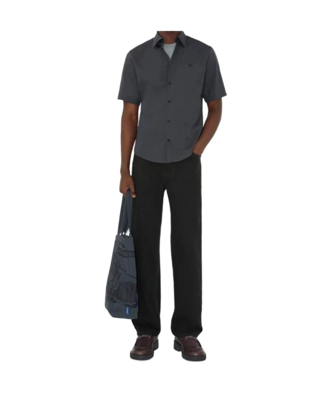 BURBERRY Синяя хлопковая кэжуал рубашка, фото 2