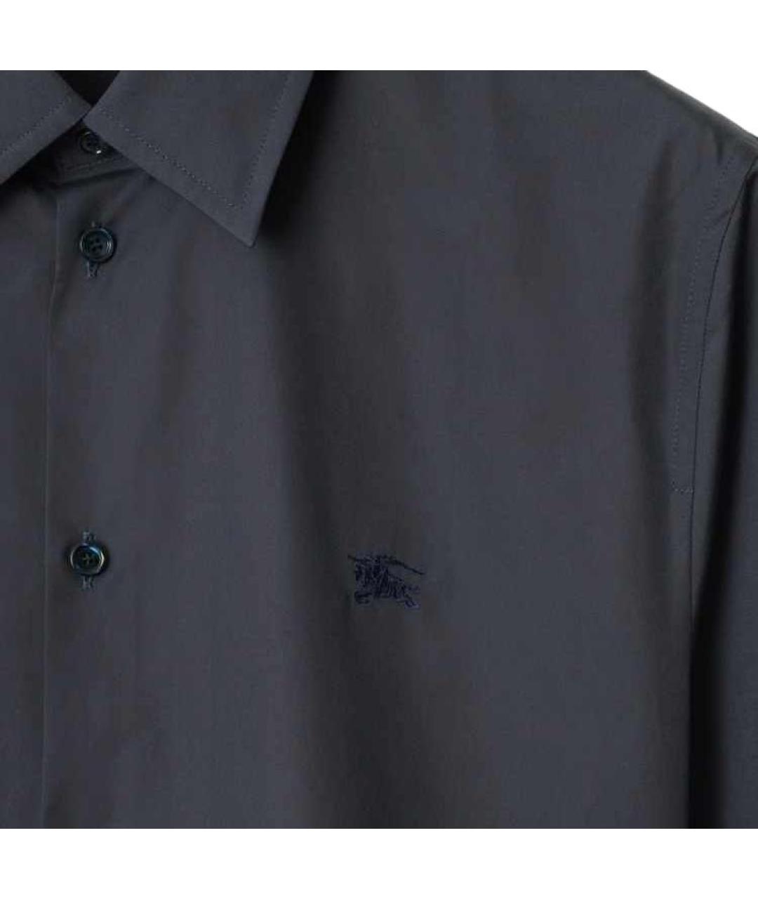 BURBERRY Синяя хлопковая кэжуал рубашка, фото 5