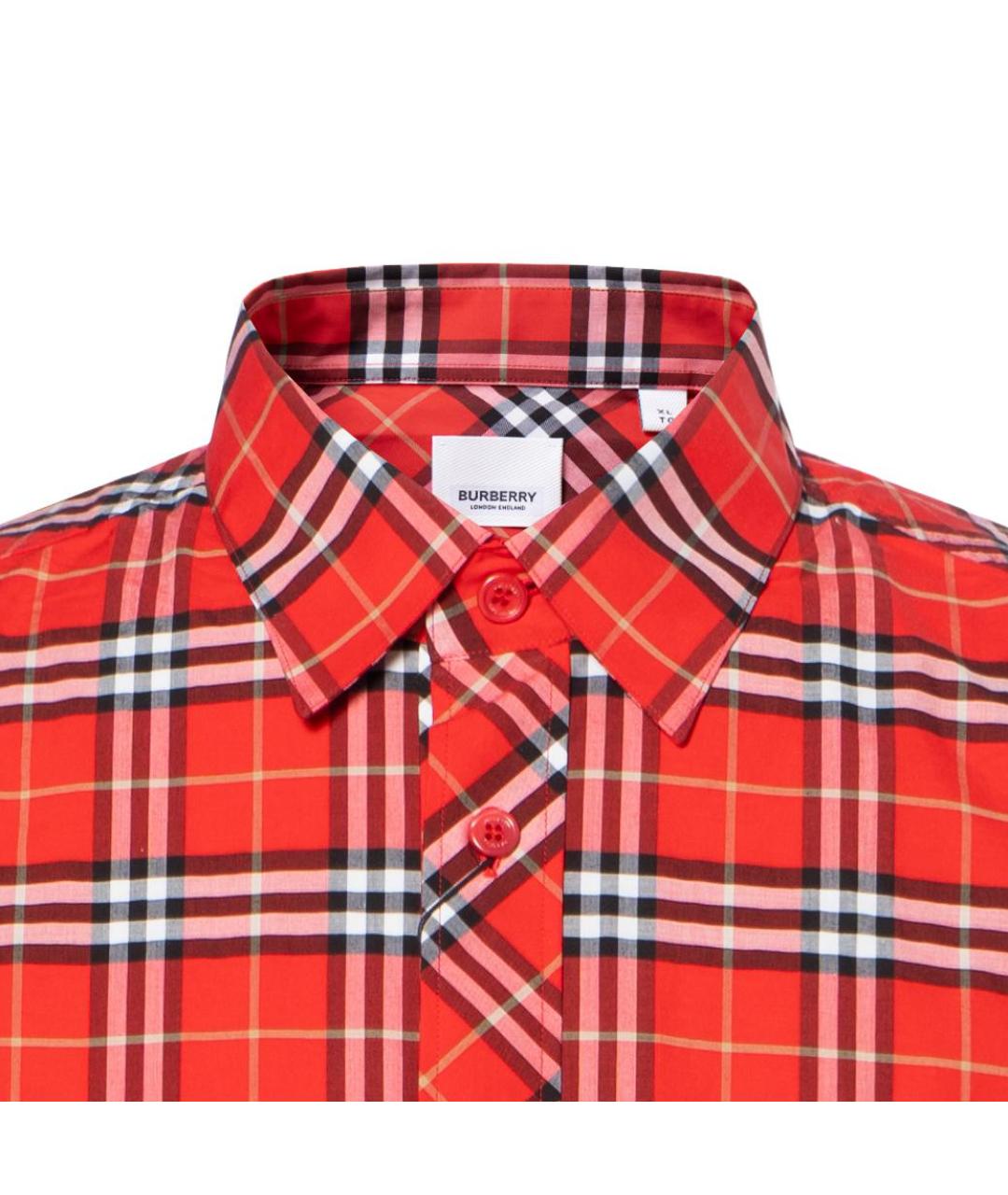 BURBERRY Красная хлопковая кэжуал рубашка, фото 4