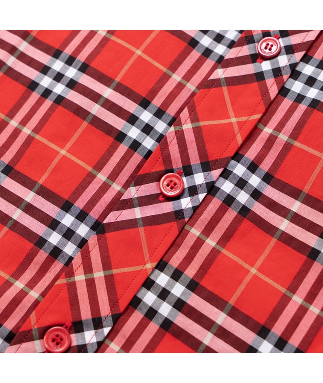 BURBERRY Красная хлопковая кэжуал рубашка, фото 6