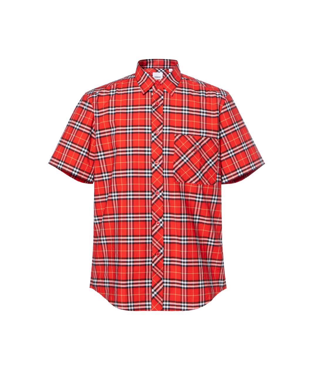 BURBERRY Красная хлопковая кэжуал рубашка, фото 1