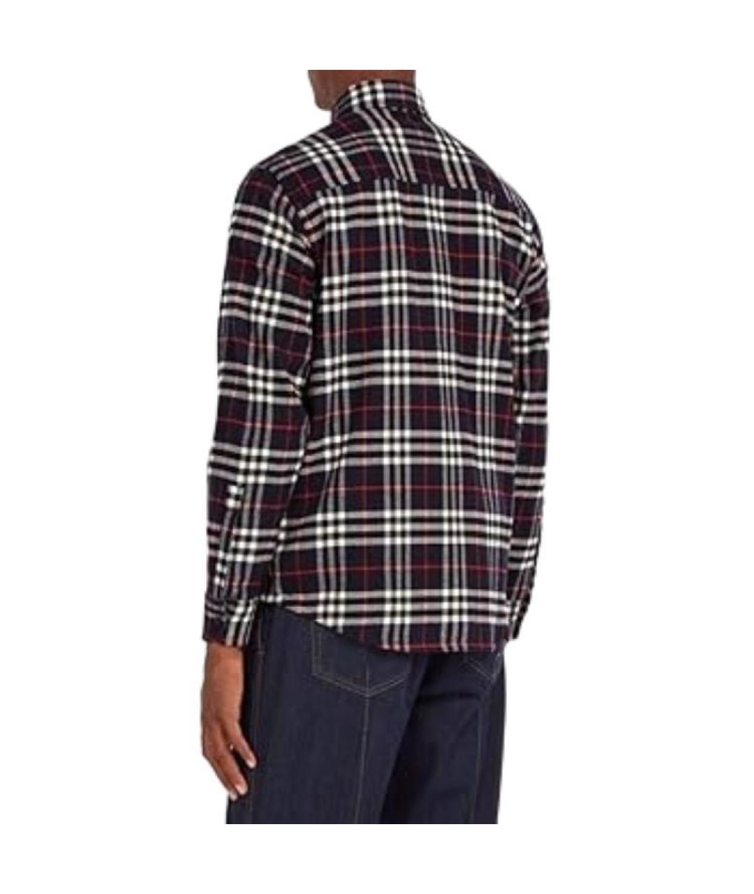 BURBERRY Темно-синяя хлопковая кэжуал рубашка, фото 4