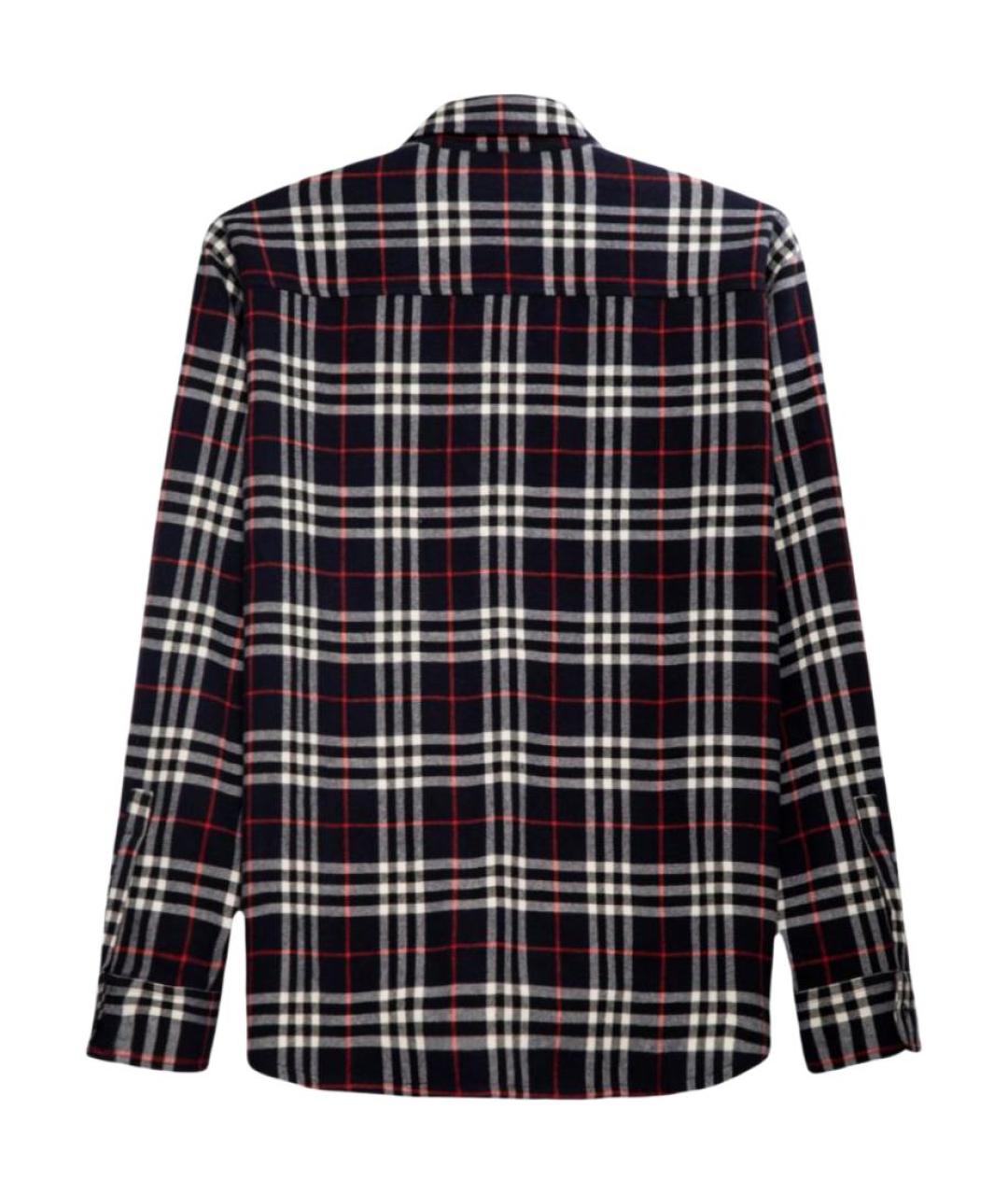 BURBERRY Темно-синяя хлопковая кэжуал рубашка, фото 2